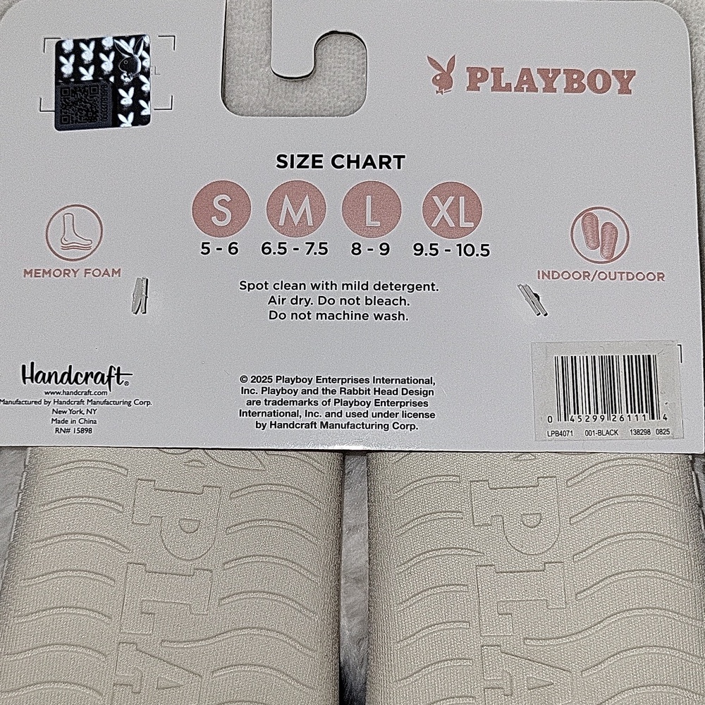 Playboy Black and White Slippers - Picture 8 of 8